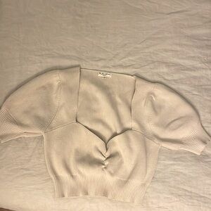 For Love & Lemons Spring Ivory Knit Crop Top Sz M